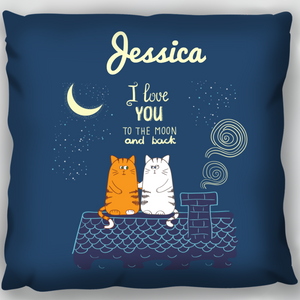 Love to the Moon Cats Cushion