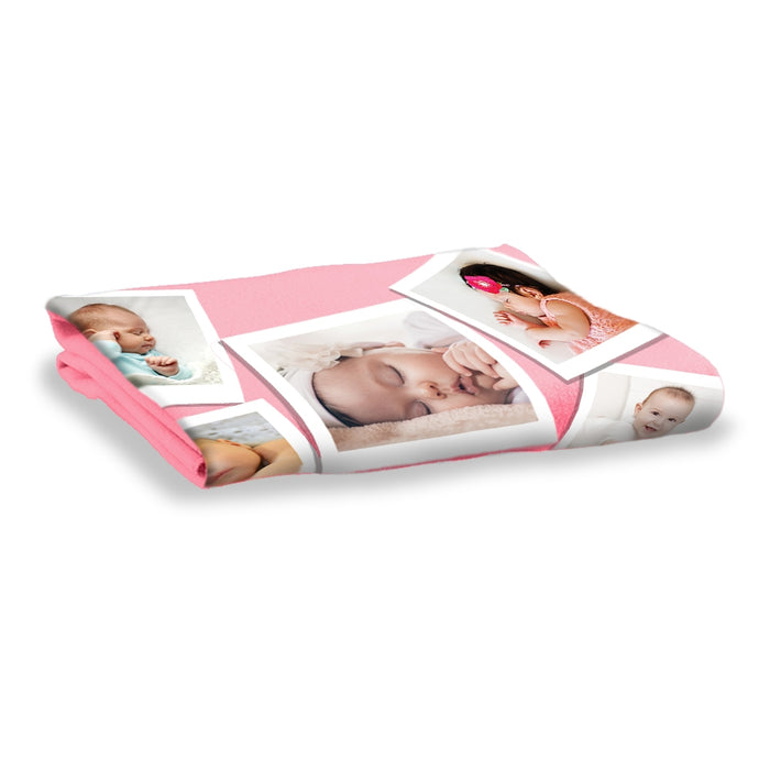 Pink Photo Collage Blanket